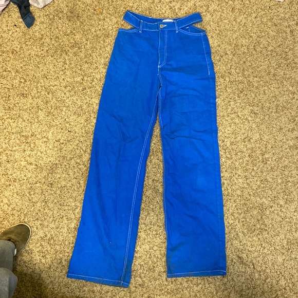 Zara blue cutout jeans size 6 - Picture 2 of 4